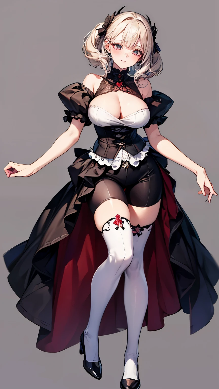 (Very delicate and beautiful:1.2)super model,,Beautiful breasts,voluptuous,【bike shorts】,,【3girls】,,Highest quality, High resolution, 8k,mini skirt,Gothic.vampire.white.Knee socks
