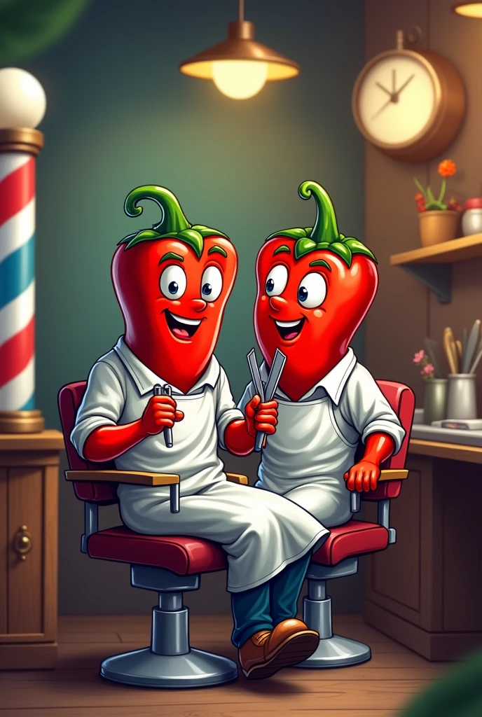 Peppers logo working as barbers called barber shop and style