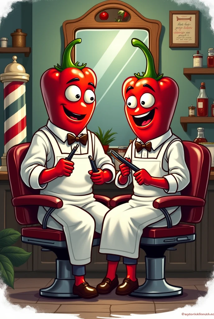 Peppers logo working as barbers called barber shop and style