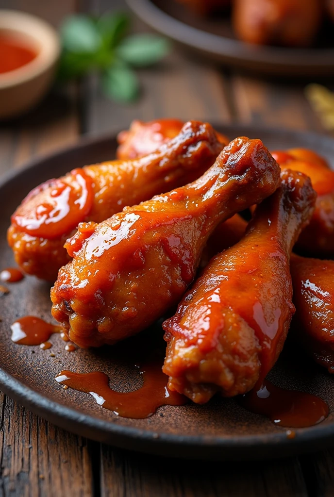 Create a realistic image for me that shows my BBQ Wings company logo
