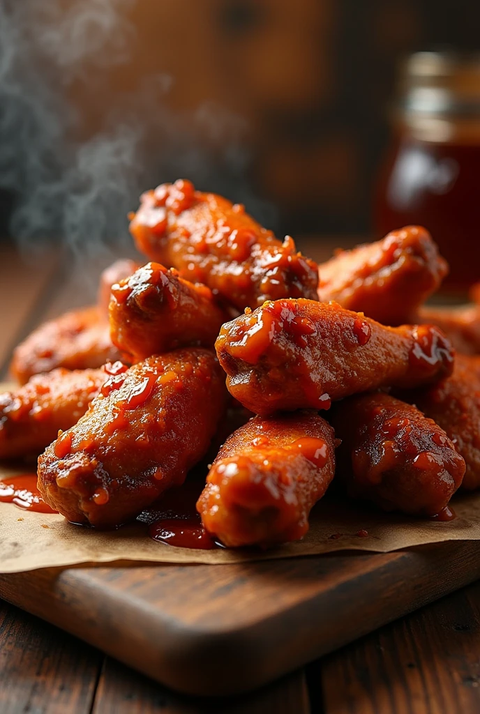 Create a realistic image for me that shows my BBQ Wings company logo 