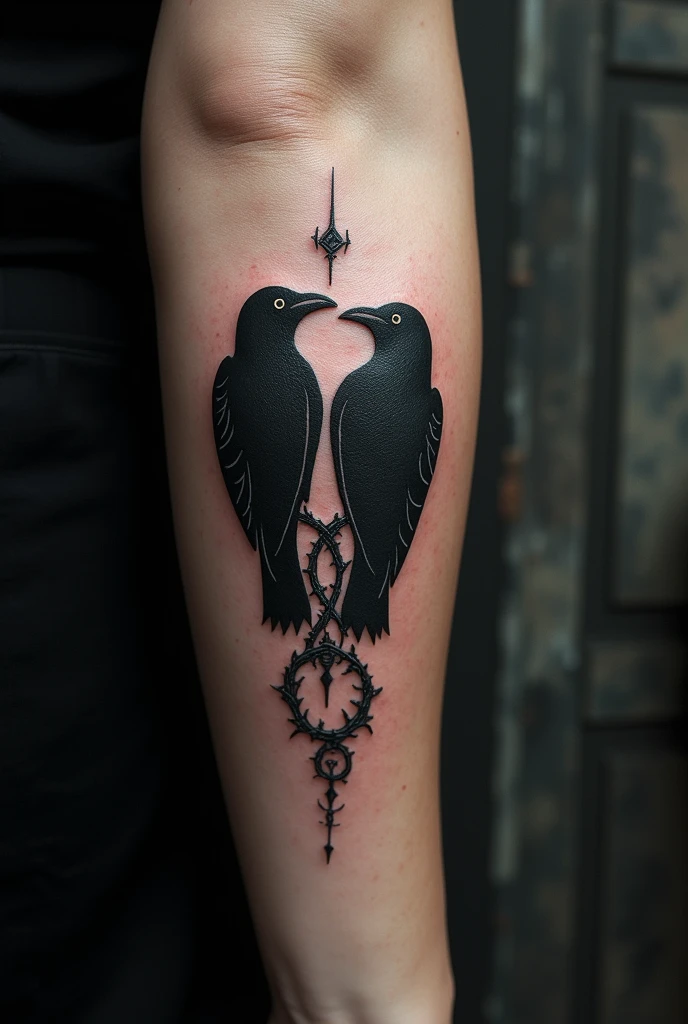 Gothic tattoo representing sibling love