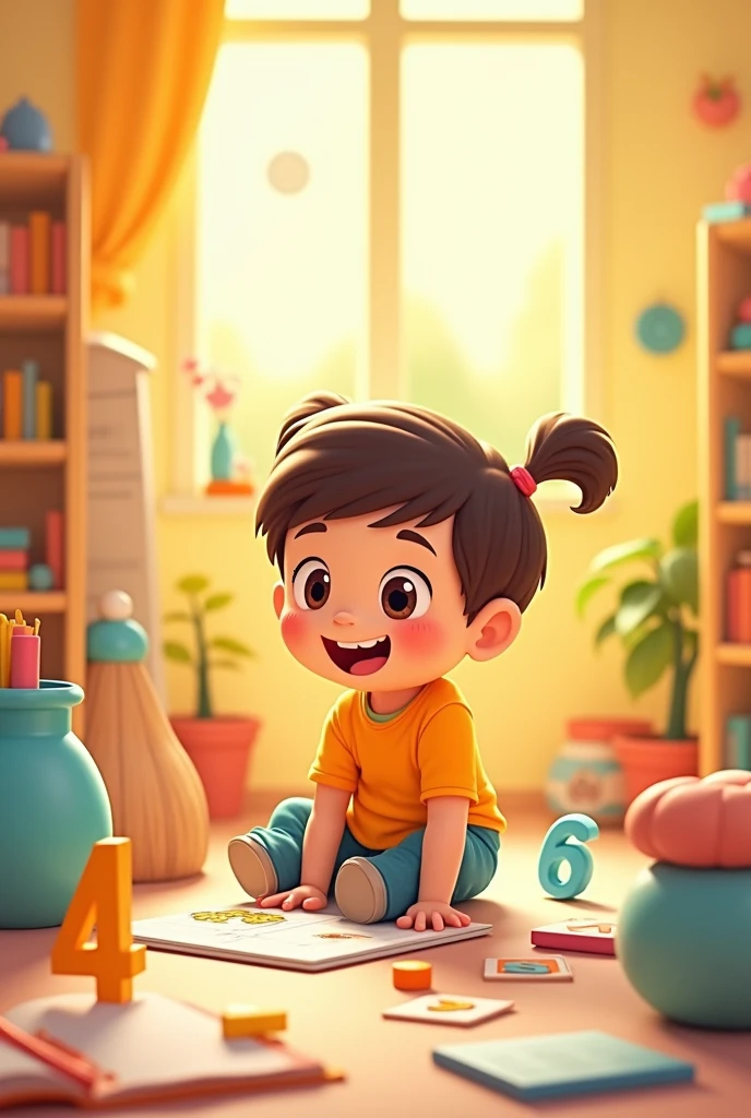Cartoon,child,Focus on learning,Simplicity
