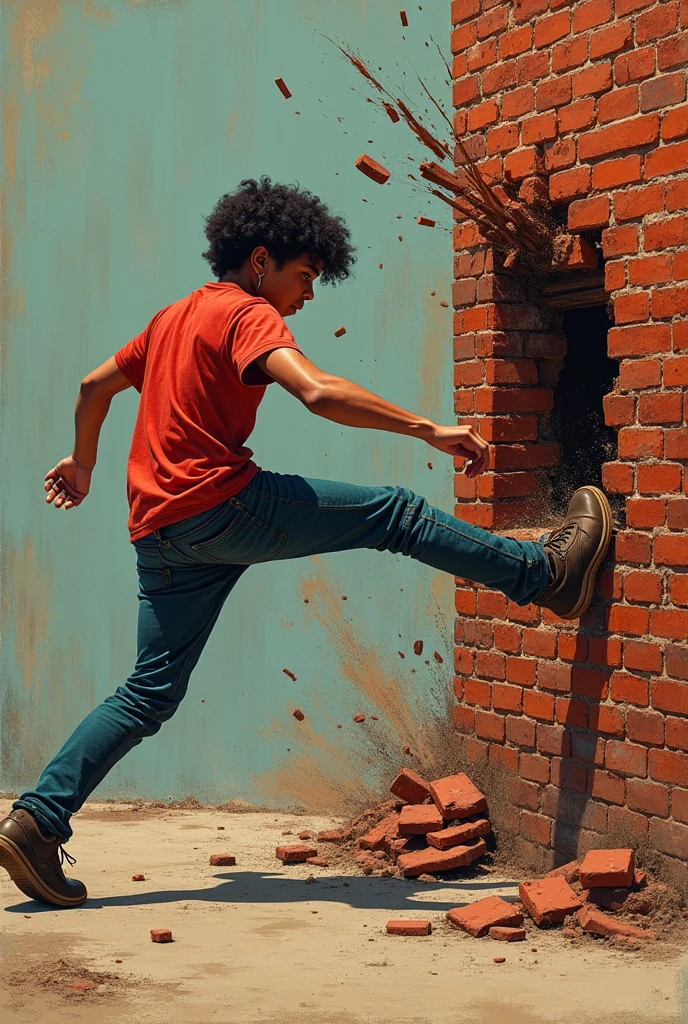 Kicking a brick wall album cover 