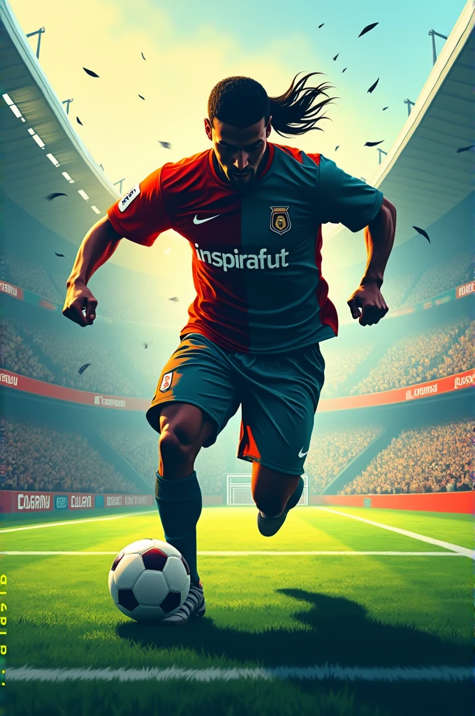 create me an image with the logo "InspiraFut" football themed