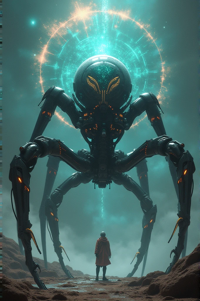 Technological, robot, futurist, alien, Spiderman, Lovecraftianos, Azathoth, cosmos, Holograms.