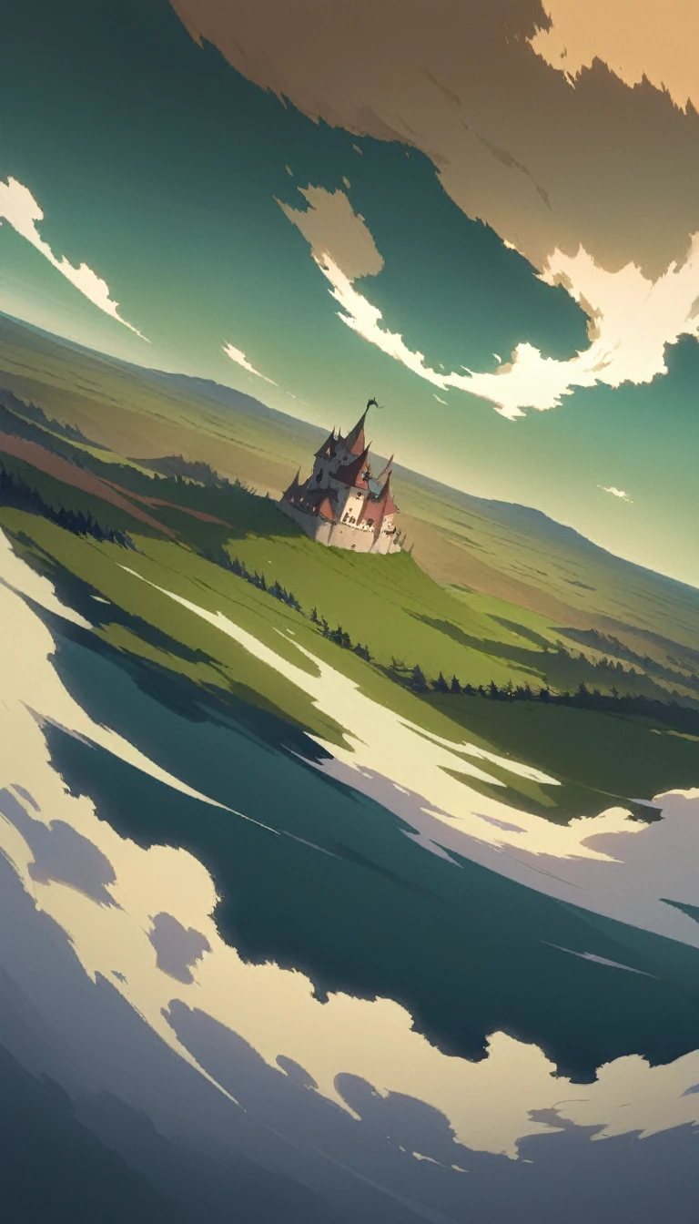 ultrawide landscape aesthetic,Studio ghibli inspired aesthetic, No People ,Witchy room