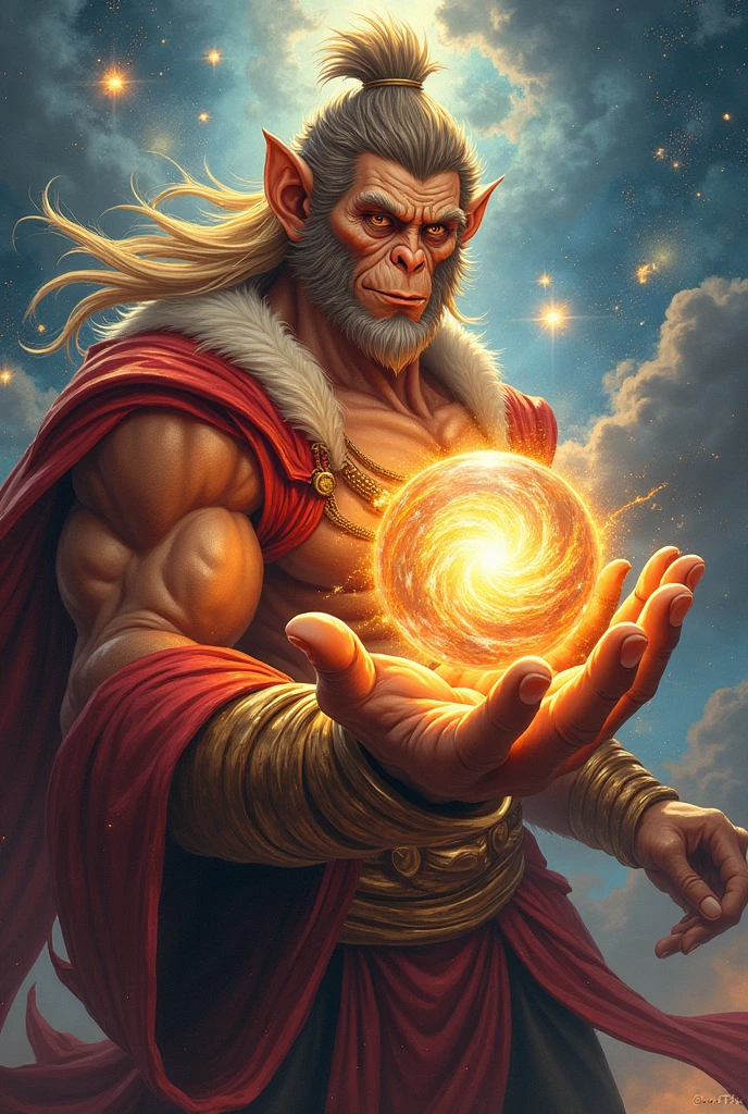 Drawing Sun Wukong Holding The Multiverse In His Hand. Not a Planet, but a Multiverse 💀