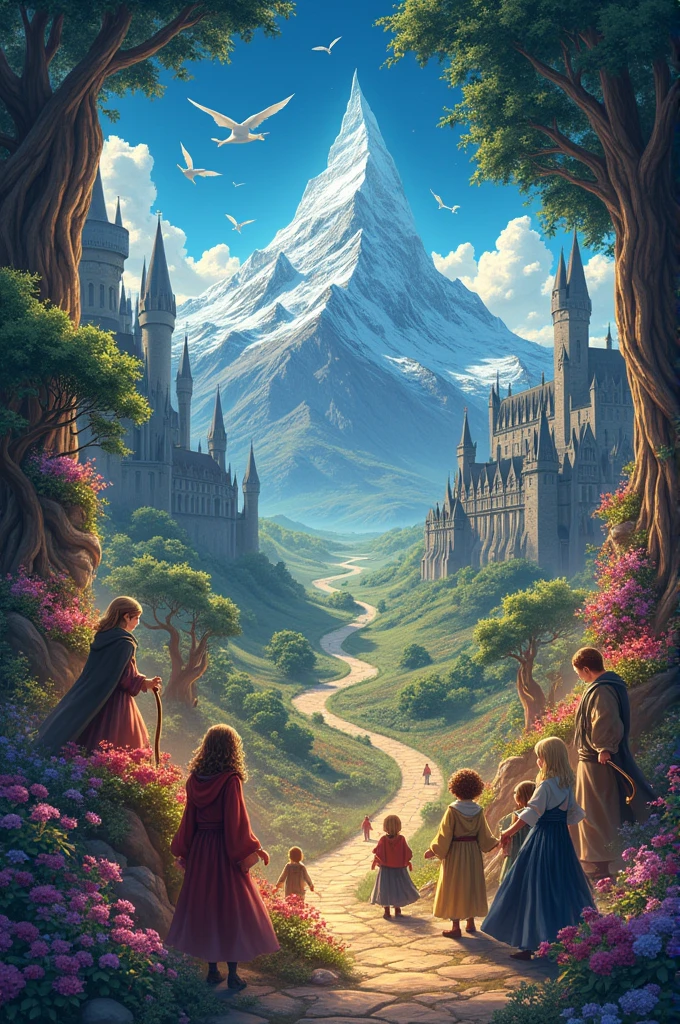 Mural with Harry Potter, Lord of the Rings and Game of Thrones in anime