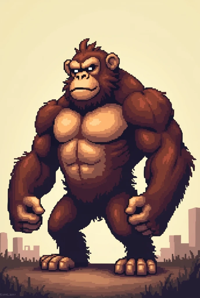 Make an undertale 32 bit style buff strong monkey