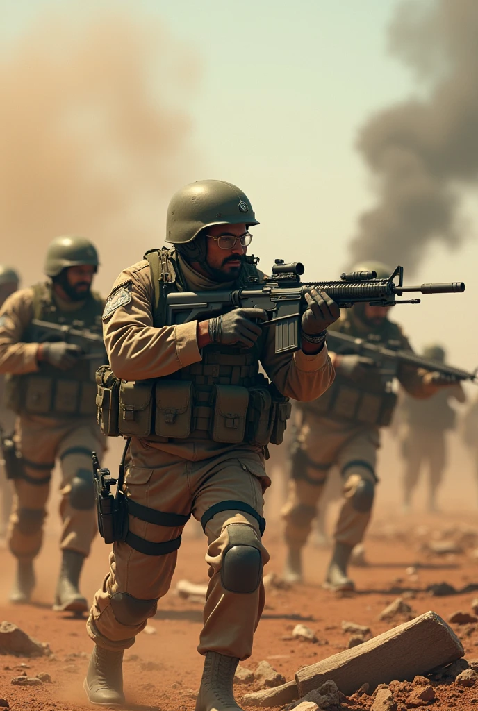 (photorealism:1.2), Indian vs Pakistan War In army