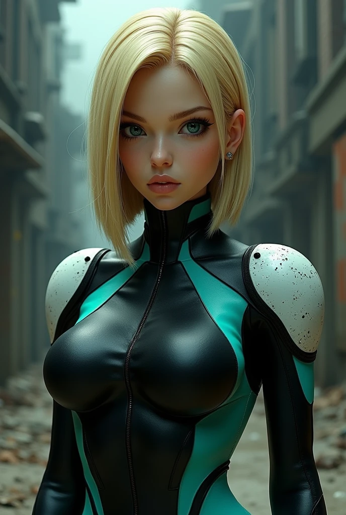 android 18 from dragon ball, hyper realistic