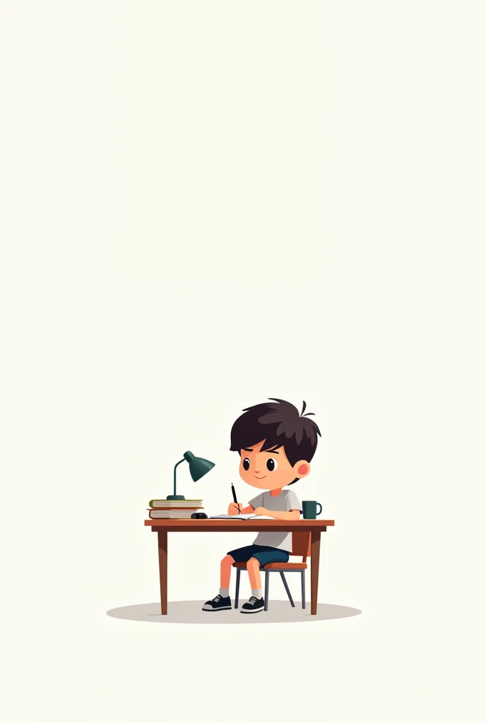 Cartoon，Write your homework carefully，minimalism