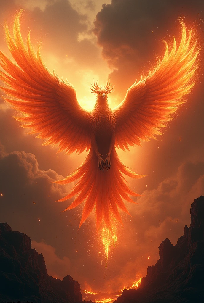 A powerful and majestic Phoenix、The embodiment of destruction and rebirth、Scary Stare、The End of the World、The King&#39;s Wings、Erupting volcano