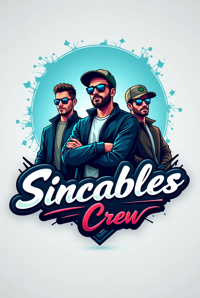 Create a logo for a group about Dealers with the group name SinCables Crew