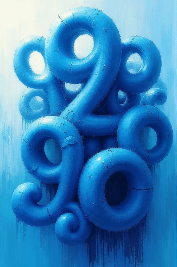Numbers with blue