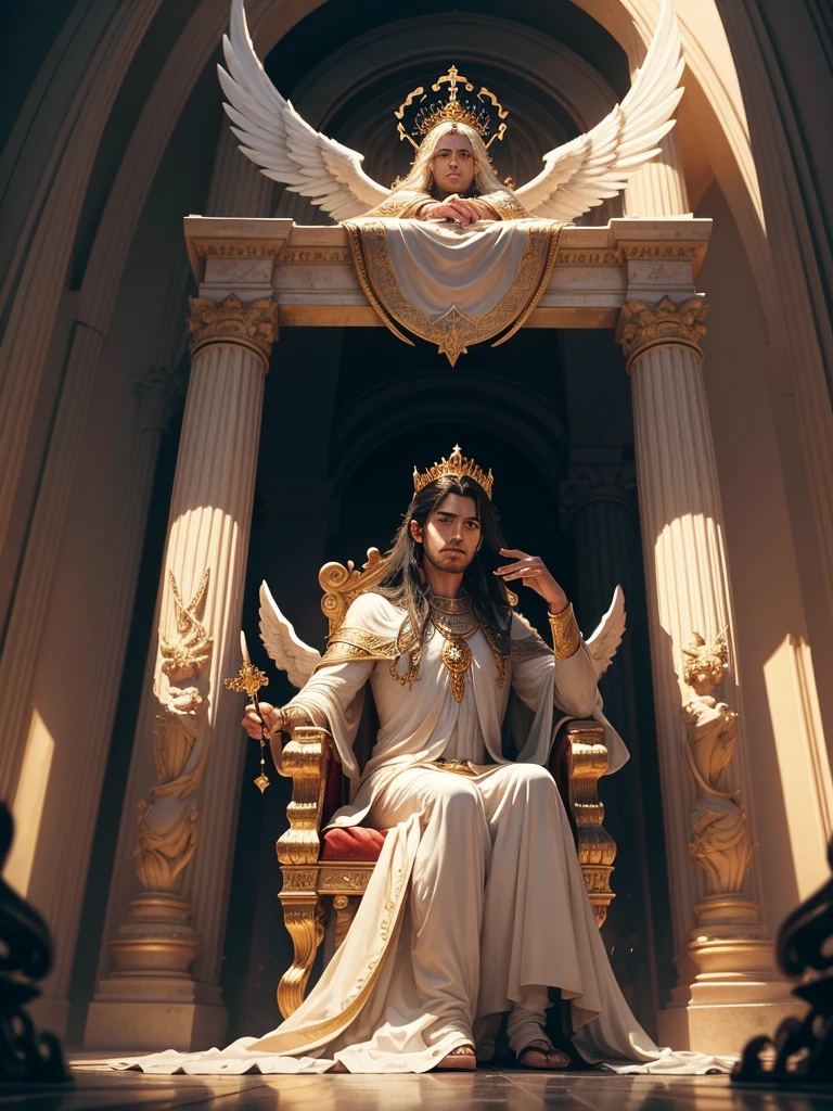 He is a powerful king and was created next after LUCIFER. He appears in the form of two beautiful angels sitting in a Chariot of fire.. He speaks with a graceful voice, and then declares that he fell unworthily, and who occupied the position that belonged to Michael, and other angels of Eden.