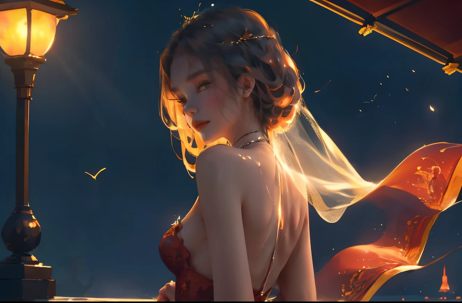 (practical, Photorealistic:1.37), (masterpiece, Highest quality:1.2), (Ultra-high resolution:1.2), (Original photo:1.2), (Clear focus:1.3), (Face Focus:1.2), (Very detailed CG ユニティ 8k 壁紙:1.2), (Beautiful Skin: 1.2), (Pale skin:1.3), (Super sharp focus: 1.5), (Super sharp focus:1.5), (Beautiful and clean face:1.3), (非常にDetailed Background, Detailed Background:1.3), Bokeh, Depth of written boundary, rest, Image of a Very Cute and Beautiful Japanese Woman, , business suit, (2:1.1), smileの少女の肖像画, Full body image, from the front, Symmetrical Configuration, (Studio Lighting:1.3), (Cinema Lighting:1.3), (Rear window lighting is backlit:1.3), (surface light:1.3), Light Enveloping Her Entire Body, Looking straight at you, Persistence, model posing, rest, (Chestnut Half-Hair:1.2), Light green eyes, Beautiful Eyes, Princess Eyes, Mahogany Hair, A single hair, bangs, slim, Abdominal muscles, (Huge breasts;1.35), (Willow West:1.15), (Details of a beautiful girl:1.4), (Elegant and gorgeous deep red lace silk red wedding dress:1.3), (BaliOcean view背景:1.2), (smile, happiness:1.3), ((Perfect female body)), (Upper body image:1.3), Encircling the head, Perfect Dramatic, Volumetric lighting, Professional majestic oil painting, Glowing Skin, CT Anatomy, Perfect Proportions, 8.Five Really Small, Face Focus, Ultra practical Photo, Extremely clear images, Ultra-high definition images, Bali, Ocean view, nature, External, ((walking beach:1.2,Midnight,moonlight,夜空にたくさんのstarが美しく輝いている, 長時間露光されたstar空に、Many circular orbits are visible in the image.,無数のstarが輝き、Shining with a fantastic light. star々is bright and vivid)),Vast landscape photography、The place is the sea、The season is winter、真Midnightです、(View from below with views of the sky and below)、There is a woman in a kimono。、Silhouette of a woman standing on the beach and looking up、(full moon:1.2)、(流れstar:0.9)、(star雲:1.3)、遠くのstar、The moon is reflected in the sea in the background like a mirror、Far Lighting Break Production Art、(Warm color Light Source:1.2)、(Firefly:1.2)、lamp shade、Blue and white、Intricate details、Volumetric lightingブレイク (masterpiece:1.2)、(Highest quality)、4K、Very detailed、(Practice Structure:1.4)、Extremely detailed and colorful(Rainbow colors:1.2)、(Shining Lights、Atmospheric lighting)、dream-like、magic、(alone:1.2)