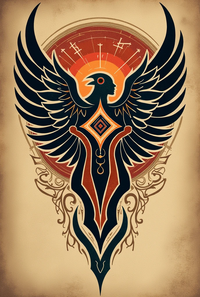 Archangel Michael Seal Glyph Tribal Tattoo 

