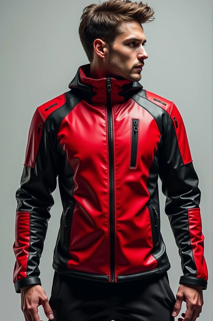 Create a red and black jacket, self-regulating
