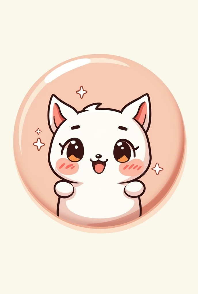 create a button for a super cute app called anime kawai style transparent background