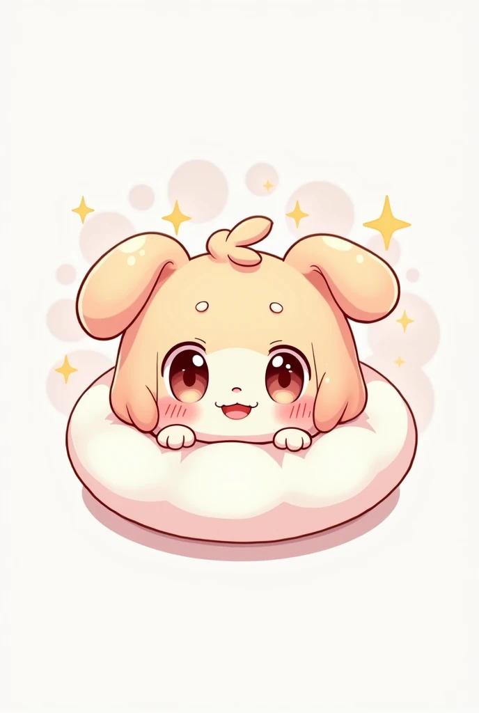 create a button for a super cute app called anime kawai style transparent background