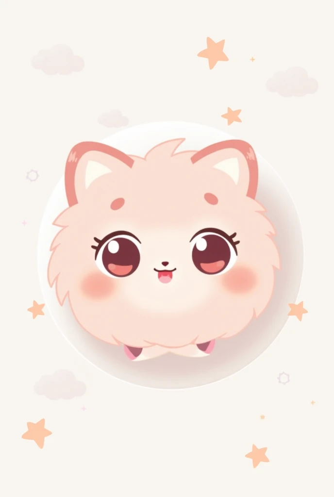 create a button for a super cute app called anime kawai style transparent background an icon ux design