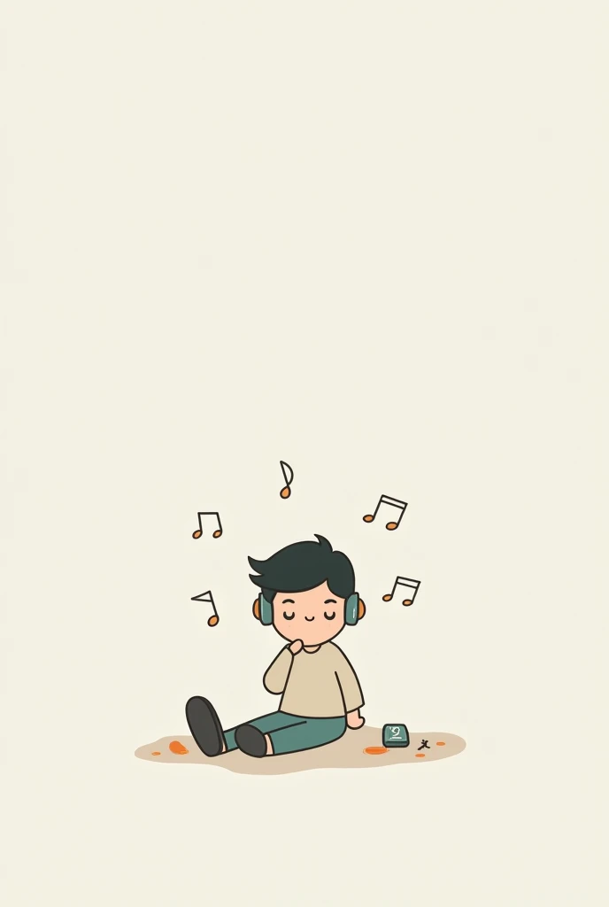 Cartoon,minimalism,Listen to music carefully