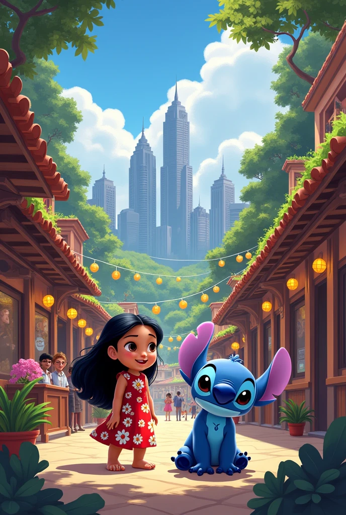 Lilo and Stitch on a trip to Medellin, Celebrating December