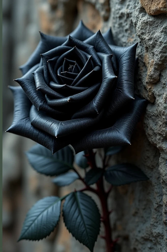 Create a black rose in the rock genre