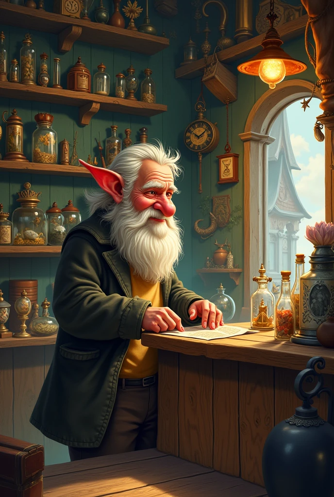 The wise but eccentric uncle who owns a small shop full of strange and magical items.