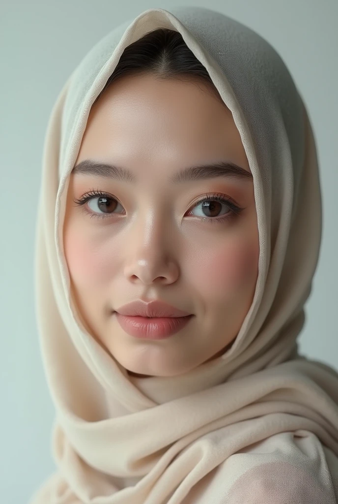 Golden ratio beautiful face, white face, pale skin, muslim
