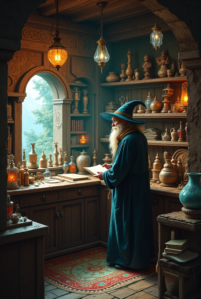small shop full of strange and magical items