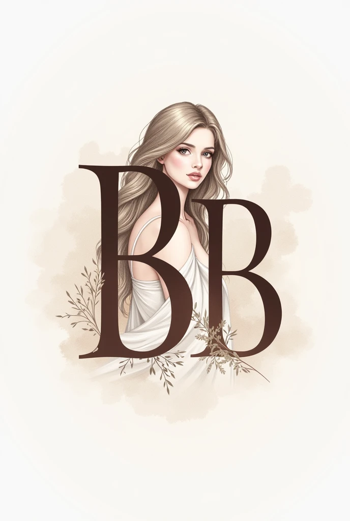 make a logo for the brand "BB"
but only the letters with a picture of a girl 


