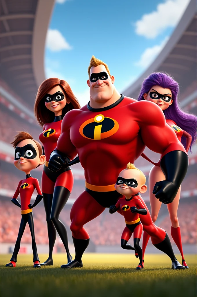 Create a sports-themed Pixar Incredibles banner