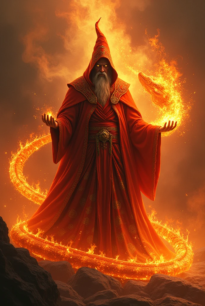 FIRE WIZARD WITH FIRE SNAKE