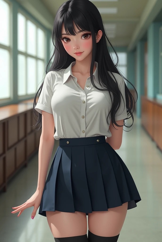 Asian cute school uniform Big tits  girl realistic  
