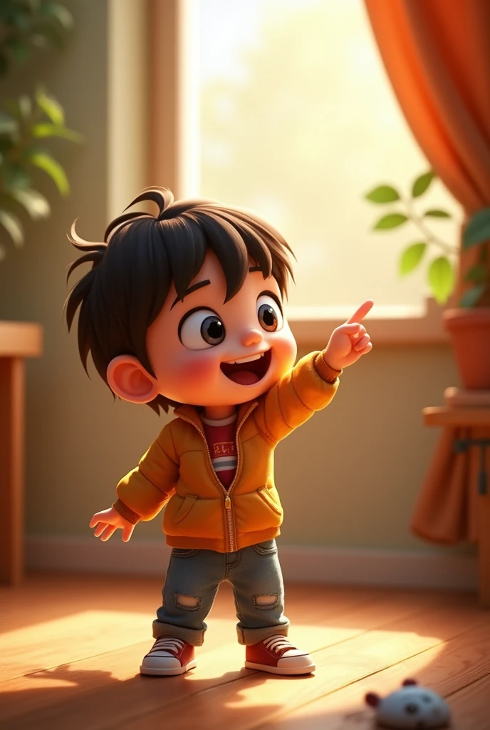 Child pointing at something