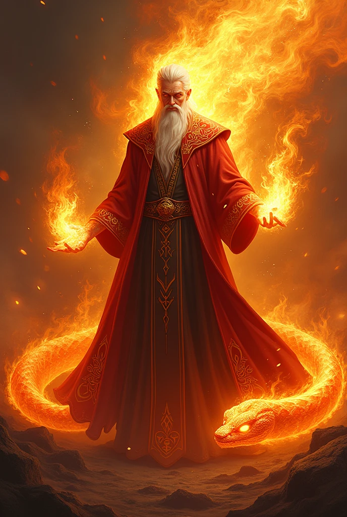 FIRE WIZARD WITH FIRE SNAKE
