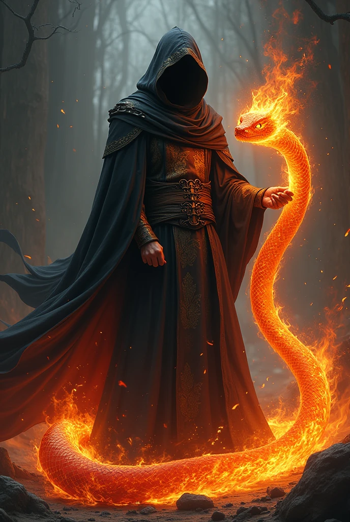 DARK FIRE WIZARD WITH FIRE SNAKE