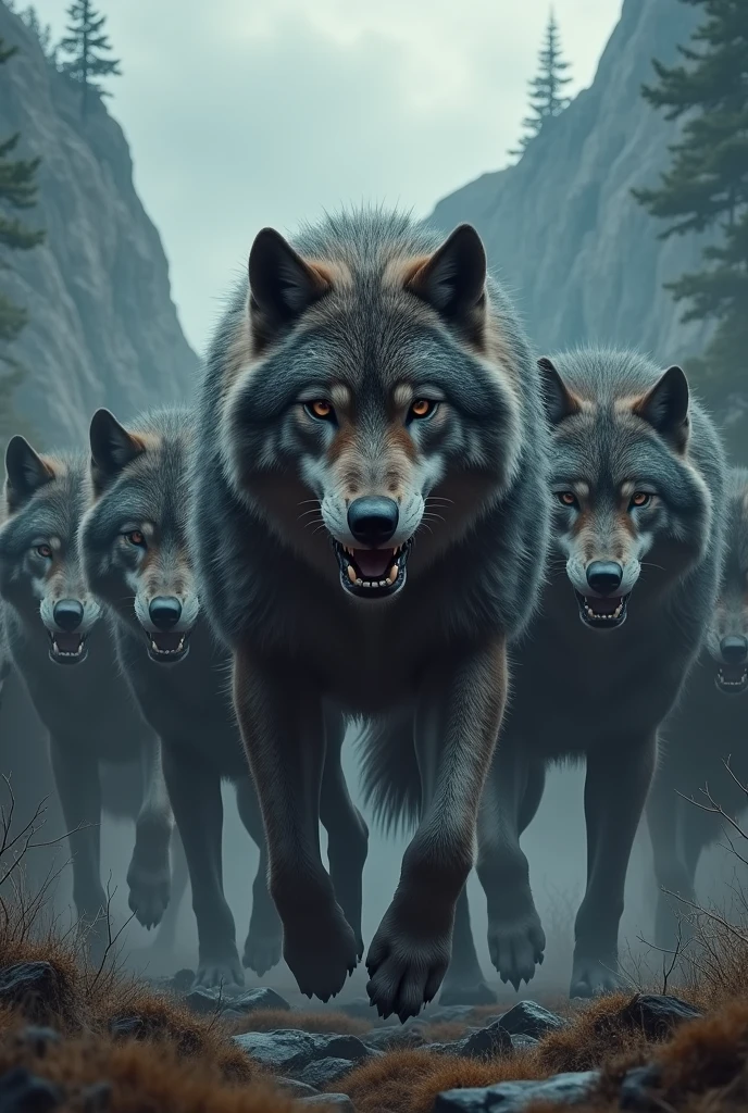 Pack of 11 wolves for wallpaper that looks wild badass, more wolves 