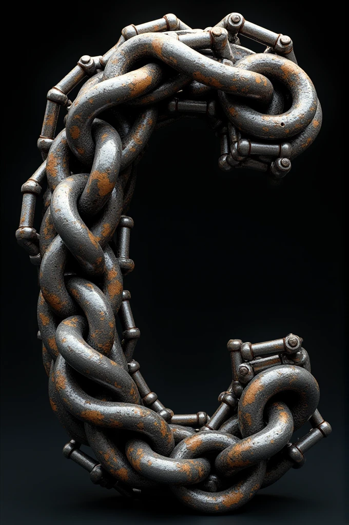 A "C" leter made of Metal and chains