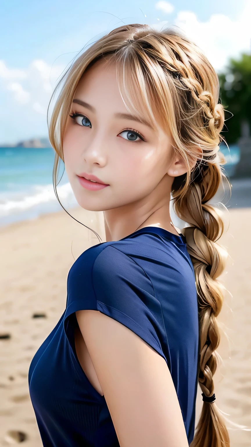 Sexy Big ，15 year old beautiful girl looks sexy and cute＆Cute beautiful sexy face、A strong wind blows my hair in front of my face、Double teeth、Reduce the appearance of nasolabial folds、Fluttering Exy Big 、Sexy cute looks and cute 15 year old beautiful girl, beautiful and sexy face、A strong wind blows my hair in front of my face、beautiful long blonde French braided hair、beautiful, Cute and sexy eyes hidden behind long bangs
