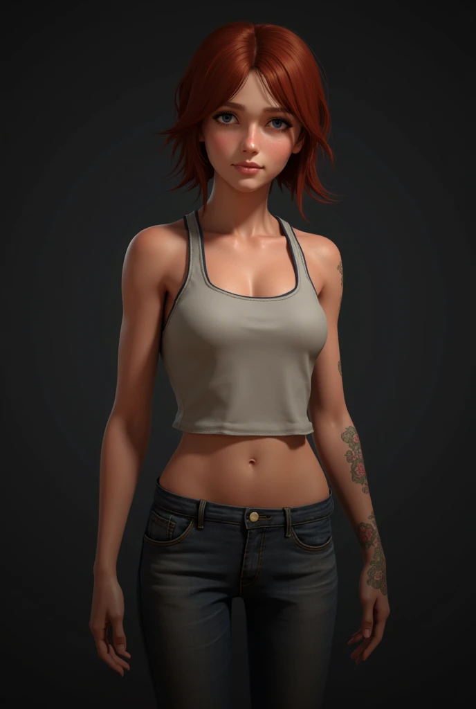 (zPDXL2), score_9, score_8_up, score_7_up, source_anime, 2d, 

(tomgirl), short ginger hair, punk hair style, half shaved hair style, (shy face:1.2), athletic, strong body, (fox ears, fox tail), action pose, hands , (wearing thigh yoga pants, wearing oversize long tank top), narrow hips, solo, showing belly, red eyes, 

AissistXLv2, unaestheticXL_bp5, SimplePositiveXLv2, zPDXL2 PonyXLV6_Scores