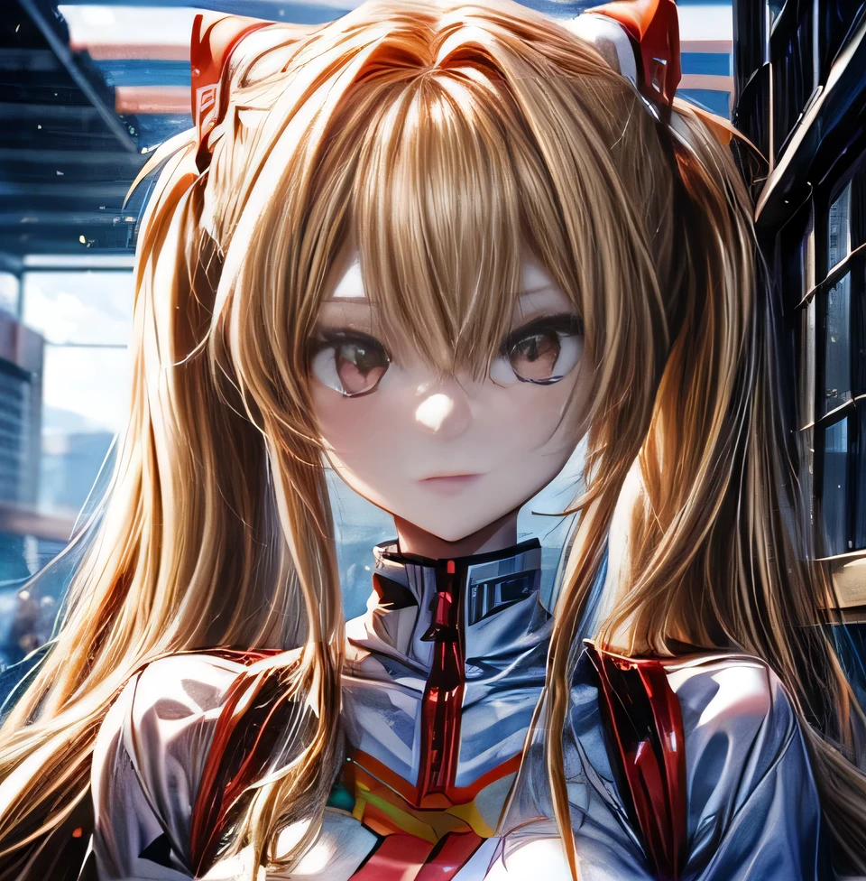 Eva　Shikinami Asuka Langley　Whole person　　　Blonde long twin tails