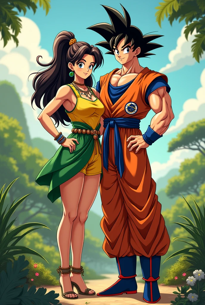 A Brazilian woman next to Goku