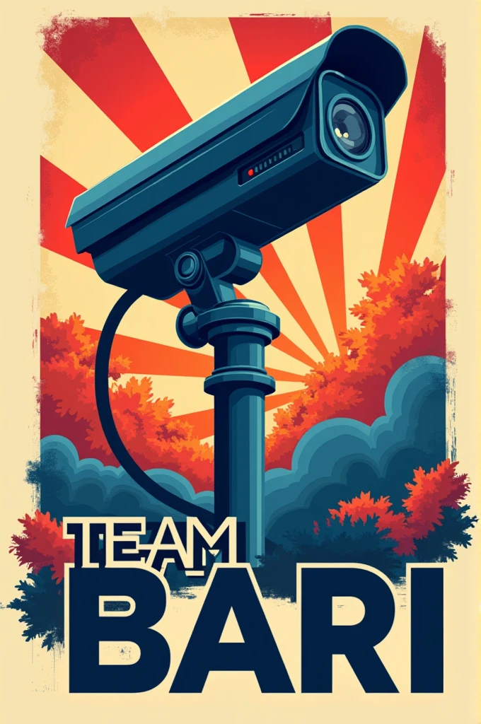 Cctv camera symbol and party name Team bari generate a vote for team bari poster