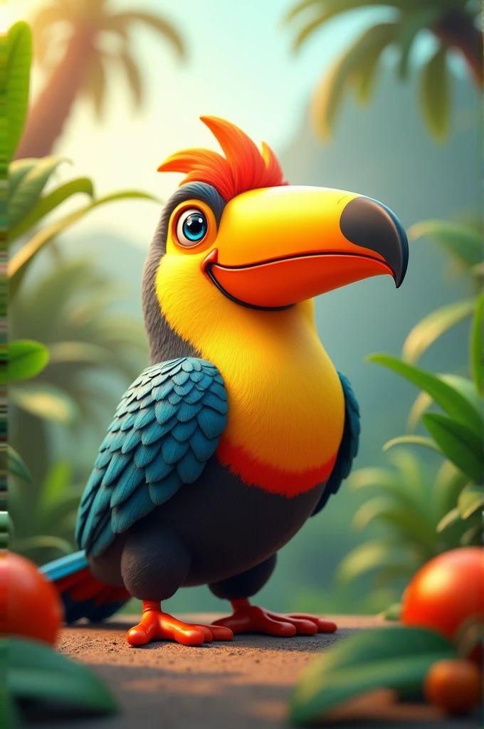 Create a toucan mascot in render