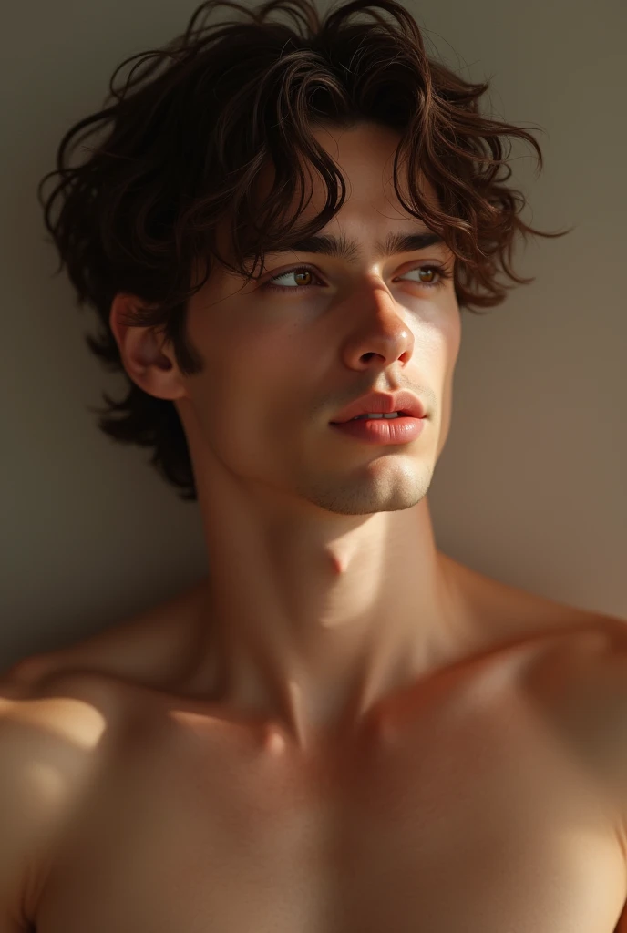 Brown haired boy,Brown eyes,brown skin,unclothed,SEX,cara SEX, handsome, animated