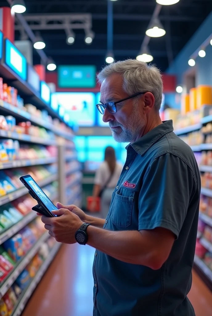 The man play game super market
